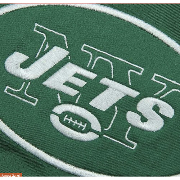NEW YORK JETS Womens L Mesh Sleeve V-Neck Halter Padded Bra Game Day Shirt Top - Picture 4 of 5